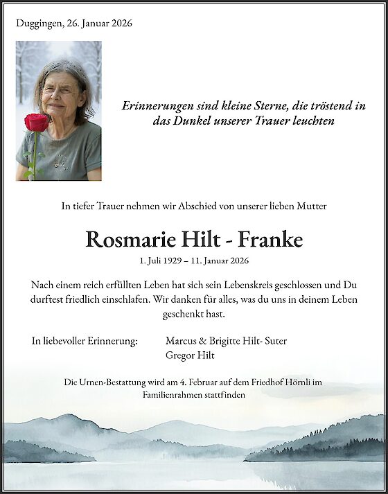 Rosmarie Hilt - Franke, Duggingen